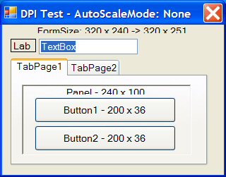AutoScaleMode=None 120dpi