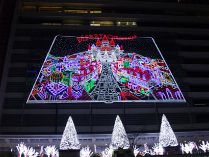 2008年 名古屋駅　クリスマスイルミネーション 巨大イルミスクリーン