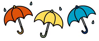 6月の素材 傘のイラスト 雨あめ降れふれ ソラリンデザイン